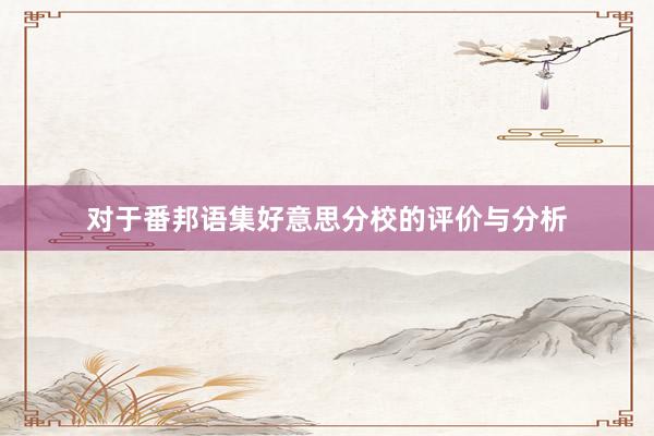 对于番邦语集好意思分校的评价与分析